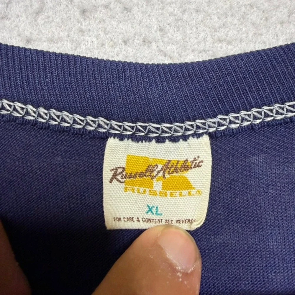 Russell Athletic T-Shirt Mens XL Navy Blue Vintage 70s Single Stitch PBPA